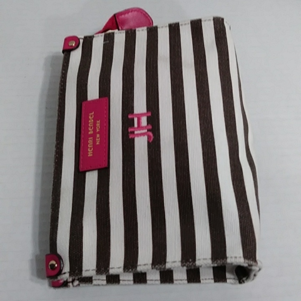 Henri Bendel Striped Clutch Bag Personalized With JH *EUC* - Picture 6 of 9